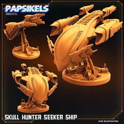 printed papsikels cyberpunk sci fi skull hunter seeker ship mm mm  picclick