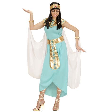 Blauwe Egyptische Koninginnen Jurkjes Voor Dames Cleopatra Kostüm