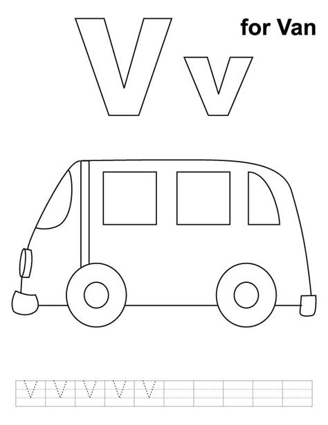 letter    van worksheet   image   bus