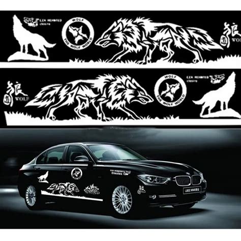 set car styling wolf totem car sticker auto body side wolf decal emblem vinyl waterproof