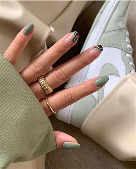 stylish sage green nail designs sage tortoiseshell french