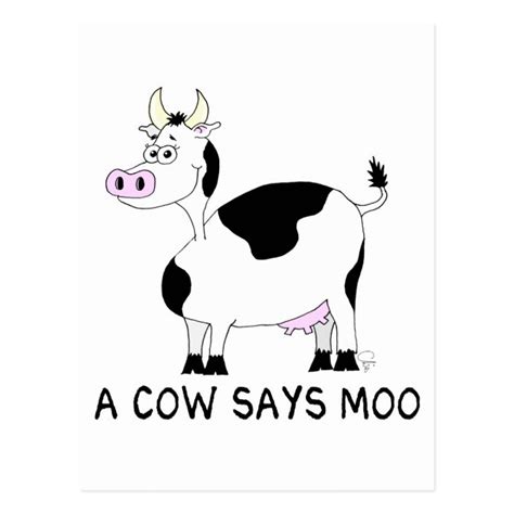 A Cow Says Moo Postcard