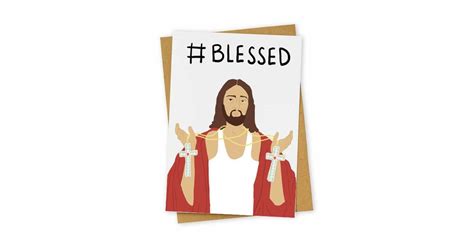 Hashtag Blessed Holiday Card Funny Holiday Cards