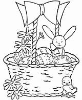 Easter Coloring Pages Children Happy Basket sketch template