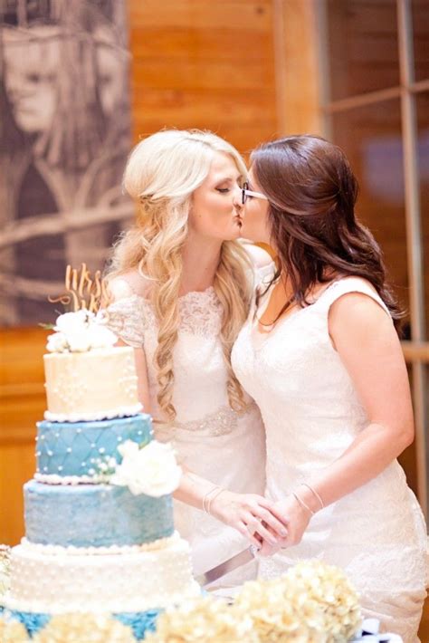 Lesbian Wedding Cake Cutting Ceremony Louisiana Rustic