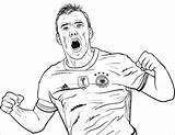 Coloring Podolski Lukas Pages Printable Soccer Toni Kroos Famous sketch template