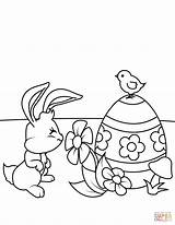 Coloring Easter Bunny Pages Flower Smelling Drawing Printable sketch template