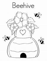 Beehive Decorated Coloring Flower Netart sketch template
