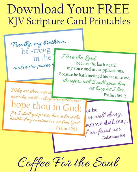 kjv scripture card printables printable pinterest scripture