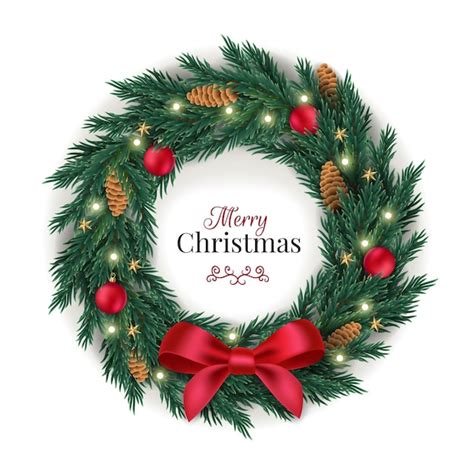 vector realistic christmas wreath template