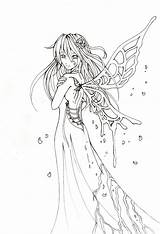 Lineart Yuki Fairy Pages Deviantart Mandala Colouring sketch template