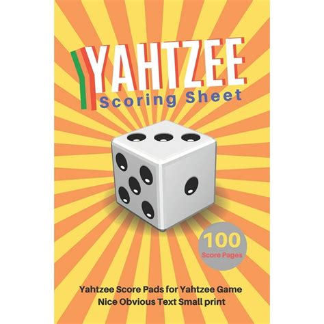 yahtzee scoring sheet  yahtzee score pads  yahtzee game nice obvious text small print