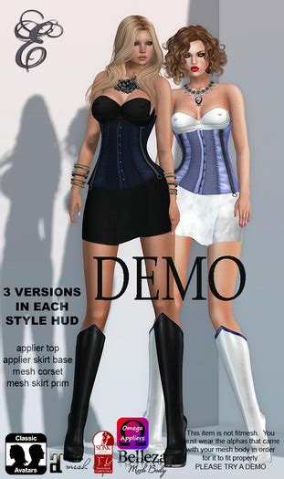 second life marketplace entice lean on skirt and corset top w