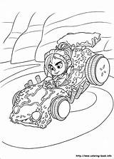 Wreck Ralph Vanellope Coloring Kart sketch template