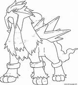 Entei Coloring Pages Pokemon Printable Generation Drawing Print Kids sketch template