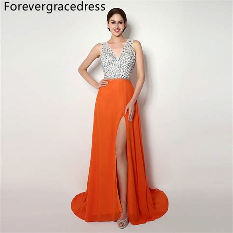 forevergracedress high quality sexy prom dress a line v neck chiffon