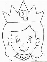 Queen Coloring Printable Pages Alphabets Alphabet Color sketch template