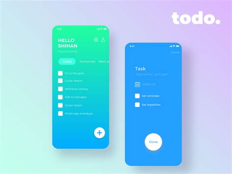 todo app app interface design app app interface