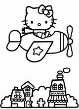 Coloring Kitty Hello Pages Kids Airplane Printable Plane Crafts アクセス Print Drawing sketch template