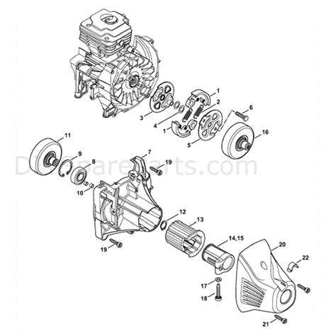 stihl fs  brushcutter fsce parts diagram clutch clutch housing