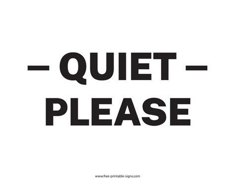 printable quiet  sign  printable signs