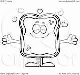 Toast Jam Coloring Cartoon Mascot Loving Clipart Thoman Cory Outlined Vector Royalty Collc0121 sketch template