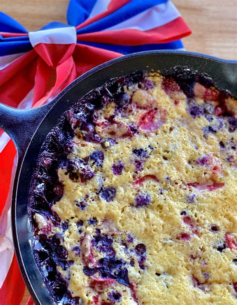 red white and blue cast iron cobbler grillgirl