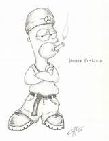 Gangsta Homer Simpson Drawing Gangster Style Drawings Cartoon Getdrawings Deviantart sketch template