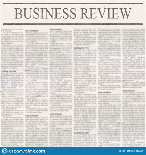 newspaper  headline business review   unreadable news text