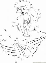 Dot Ariel Rock Mermaid Worksheet Printable Sitting Drawing Little Coloring Dots Connect Connectthedots101 Getdrawings Print Pdf Book sketch template