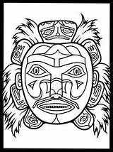 Dover Publications Coloring Masks Pages Native American Mask Welcome Book Kwakiutl sketch template