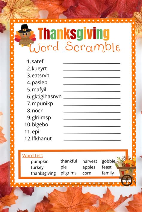 thanksgiving word search  printable