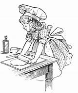 Vintage Baking Cooking Baker Girl Coloring Digital Cake Pages Tuesday Two Girls Little Kitchen Clip Adult Stamps Printable Pamphlet sketch template