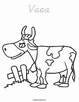 Vaca Coloring Worksheet Cow Built California Usa Cursive Twistynoodle sketch template