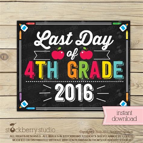 day   grade sign  day  school printable photo props