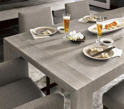 langston modern grey oak wood dining room table  zin home