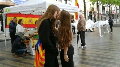 gay couples stage national kissing protest against far right party