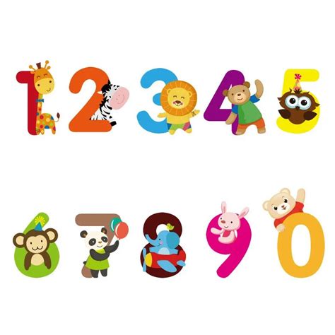 set cute home decor pvc cute numbers animals wall sticker children