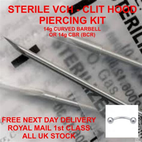 Sterile Vch Clit Hood Piercing Kit Titanium Or Surgical Steel Free
