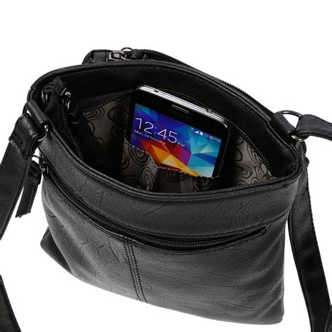 damen schultertasche umhaengetasche handtasche leder optik schwarz blau