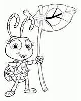 Coloring Bugs Life Pages Kids Bug Color Disney Characters sketch template