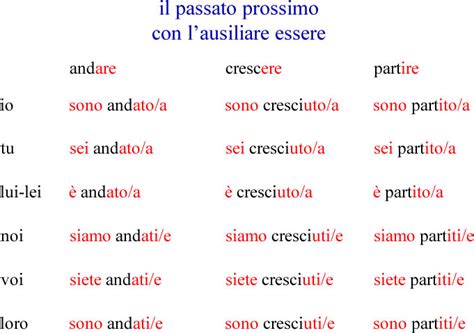 passato prossimo grammatica italiana avanzata  esercizi