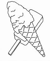 Coloring Pages Ice Cream Cone Simple Popsicle Printable Dessert Clipart Kids Print Sheets Cliparts Objects Color Icecream Sundae Drawing Library sketch template
