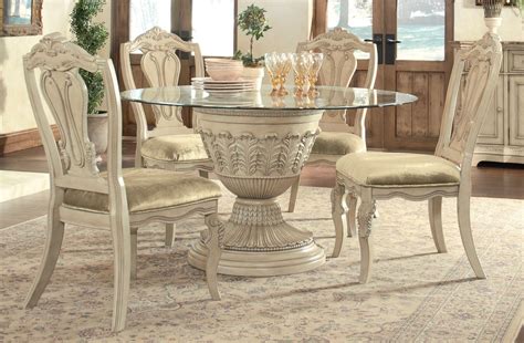buy ashley furniture ortanique  dining room pedestal table set