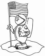 Astronaut Astronauts Coloring4free Spatiul Coloringhome Constitution Patriotic Symbols sketch template