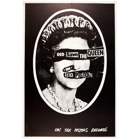 original iconic punk rock music poster for the sex pistols god save