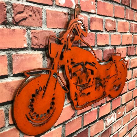 motorcycle metal wall art home decor handmade   usa choose functional sculpture llc