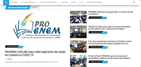 scielo brasil o portal do projeto proenem unilab como plataforma