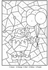 Number Color Mardi Gras Kids Printable Colour Mosaic Coloring Numbers Pages Worksheets Activity Activities Coloriage Sheets Colouring Jester Clown Magique sketch template