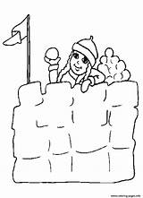 Fort Coloring Pages Winter Snow Printable Color Print Designlooter 84kb sketch template
